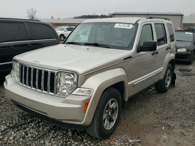 1J8GP28K88W161273 - 2008 JEEP LIBERTY SP BEIGE photo 2