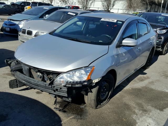 3N1AB7AP1FL663708 - 2015 NISSAN SENTRA S SILVER photo 2