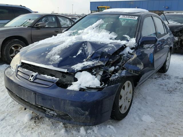 1HGES26712L029882 - 2002 HONDA CIVIC EX ლურჯი ფოტო 2