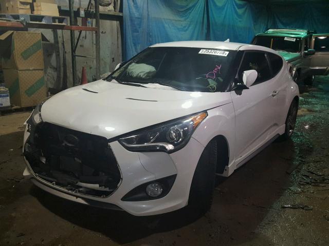 KMHTC6AE2EU190297 - 2014 HYUNDAI VELOSTER T WHITE photo 2