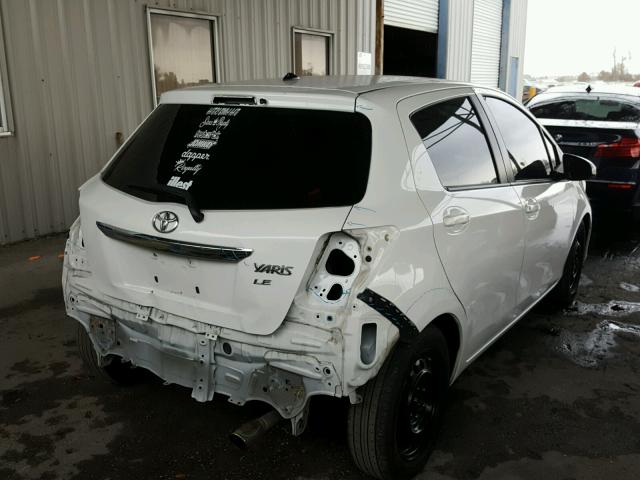 JTDKTUD34CD522414 - 2012 TOYOTA YARIS WHITE photo 4