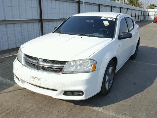 1C3CDZAB5DN742381 - 2013 DODGE AVENGER SE WHITE photo 2