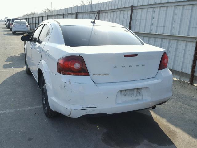 1C3CDZAB5DN742381 - 2013 DODGE AVENGER SE WHITE photo 3