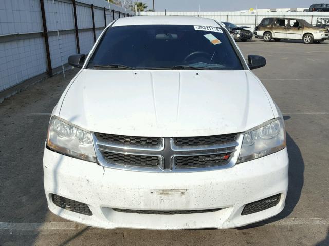 1C3CDZAB5DN742381 - 2013 DODGE AVENGER SE WHITE photo 9