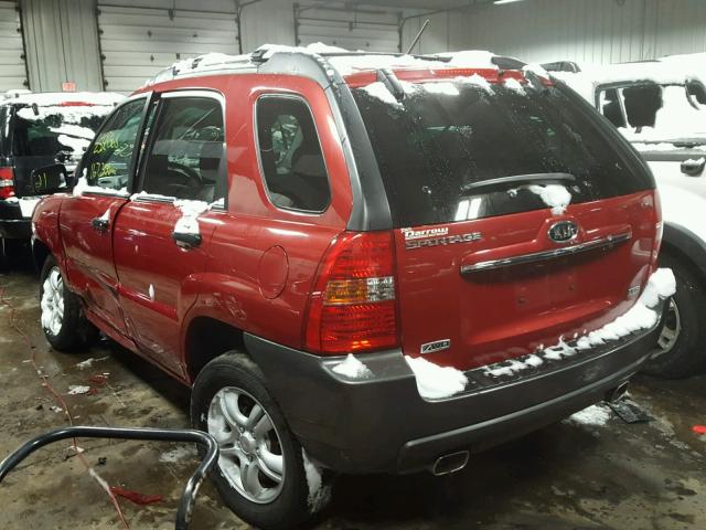 KNDJE723387539639 - 2008 KIA SPORTAGE E RED photo 3