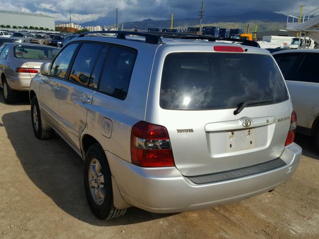 JTEDD21A760152158 - 2006 TOYOTA HIGHLANDER SILVER photo 3