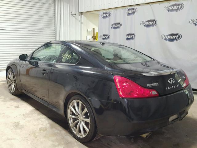 JNKCV64E39M607232 - 2009 INFINITI G37 BASE BLACK photo 3