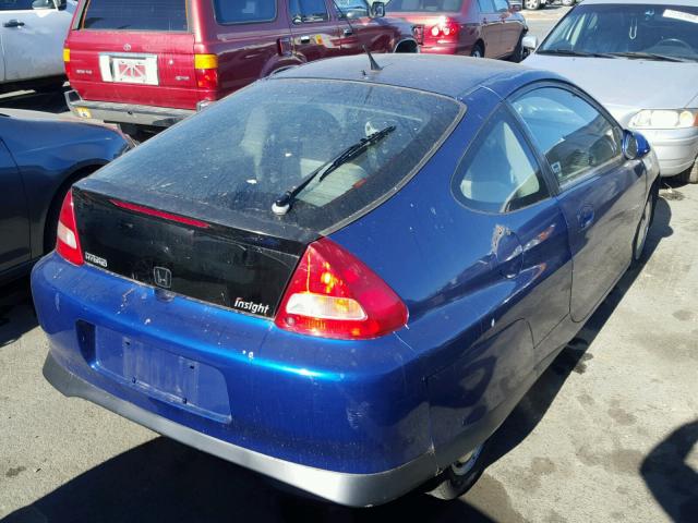 JHMZE14751T002492 - 2001 HONDA INSIGHT BLUE photo 4