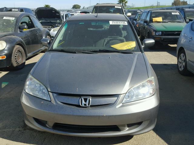 JHMES95635S012753 - 2005 HONDA CIVIC HYBR CHARCOAL photo 9