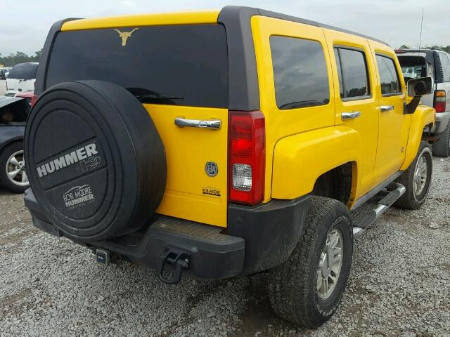 5GTDN13E078130817 - 2007 HUMMER H3 YELLOW photo 4