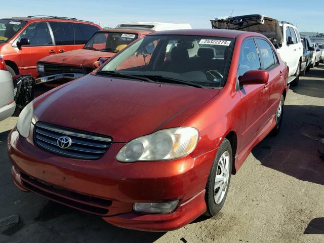 1NXBR32E43Z184506 - 2003 TOYOTA COROLLA CE RED photo 2