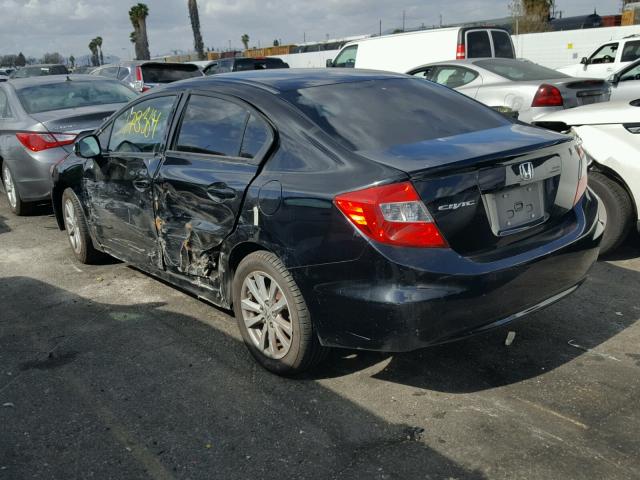 19XFB2F96CE300157 - 2012 HONDA CIVIC EXL შავი ფოტო 3