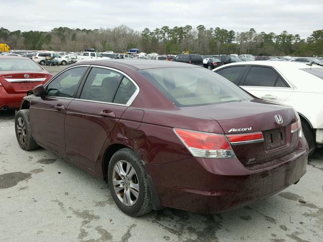 1HGCP2F40CA046264 - 2012 HONDA ACCORD LXP MAROON photo 3