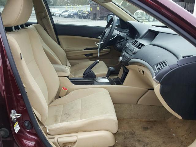 1HGCP2F40CA046264 - 2012 HONDA ACCORD LXP MAROON photo 5