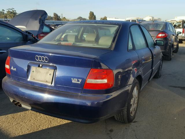 WAUDC68D31A136702 - 2001 AUDI A4 1.8T QU BLUE photo 4