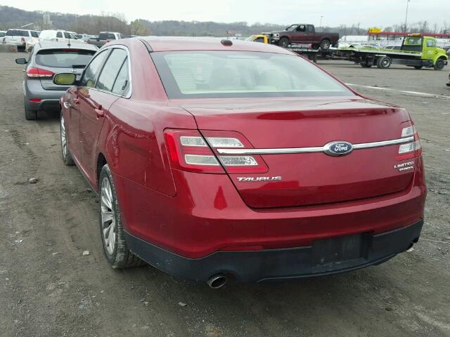 1FAHP2F88DG226099 - 2013 FORD TAURUS LIM RED photo 3