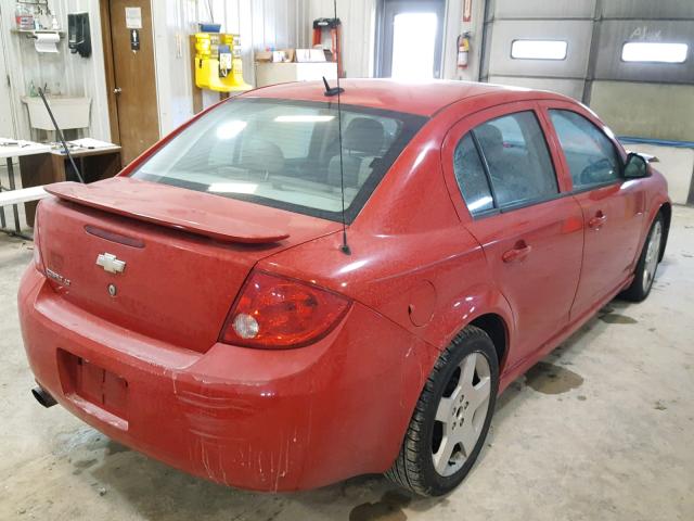 1G1AT58H197160324 - 2009 CHEVROLET COBALT LT RED photo 4