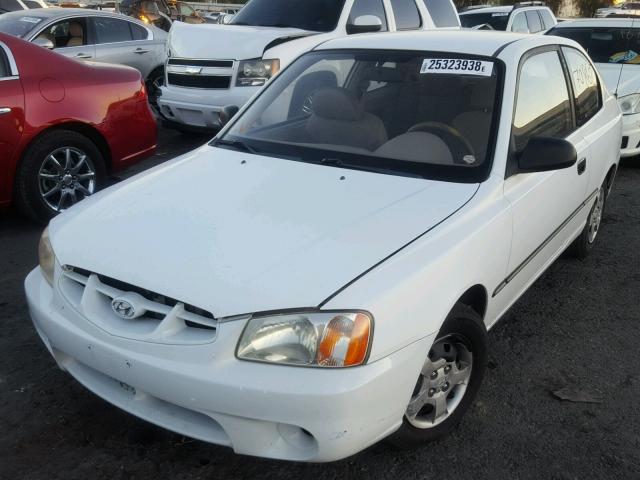 KMHCF35G71U145674 - 2001 HYUNDAI ACCENT L WHITE photo 1