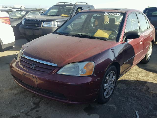 2HGES26743H597848 - 2003 HONDA CIVIC EX მუქწითელი ფოტო 2