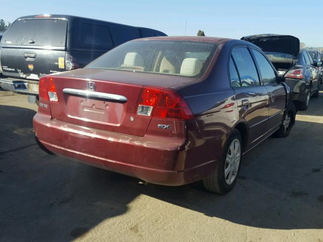 2HGES26743H597848 - 2003 HONDA CIVIC EX მუქწითელი ფოტო 4