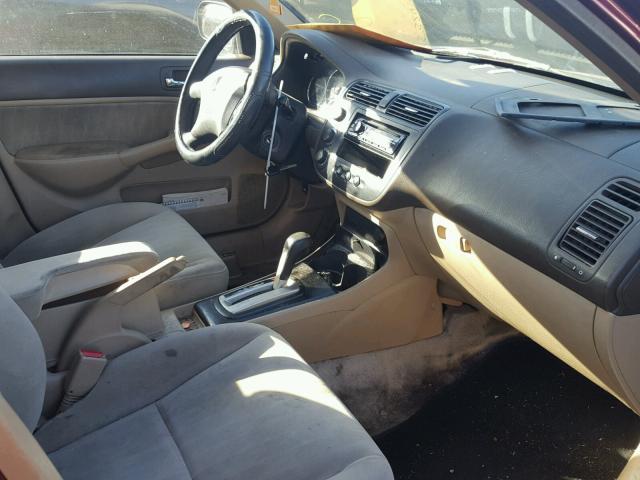 2HGES26743H597848 - 2003 HONDA CIVIC EX მუქწითელი ფოტო 5