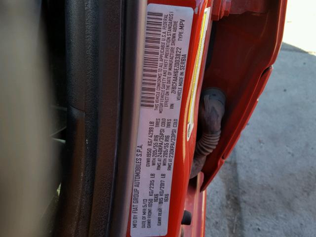 ZFBCFAAH6EZ003822 - 2014 FIAT 500L POP RED photo 10