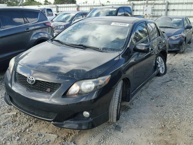 1NXBU4EE5AZ346110 - 2010 TOYOTA COROLLA BA BLACK photo 2