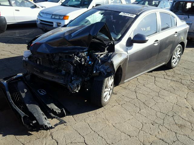 JM1BL1W86C1664062 - 2012 MAZDA 3 I GRAY photo 2