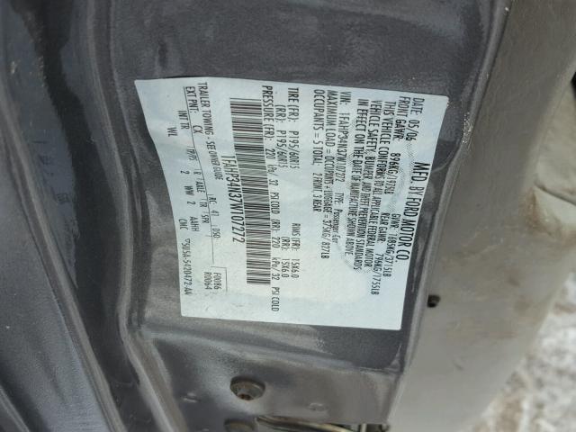 1FAHP34N37W107272 - 2007 FORD FOCUS ZX4 GRAY photo 10