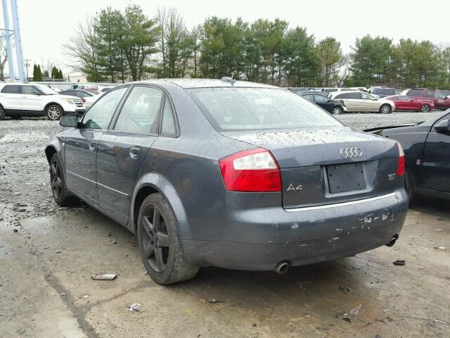 WAULC68E15A054848 - 2005 AUDI A4 1.8T QU GRAY photo 3