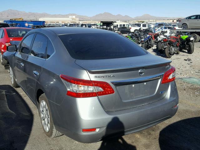 3N1AB7APXDL681234 - 2013 NISSAN SENTRA S SILVER photo 3