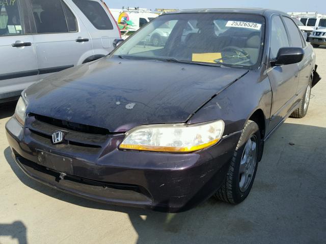 1HGCG1657XA056802 - 1999 HONDA ACCORD EX PURPLE photo 2