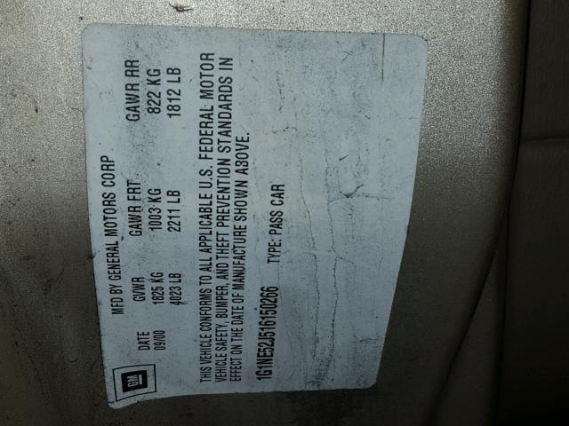 1G1NE52J516150266 - 2001 CHEVROLET MALIBU LS 棕色 照片 10