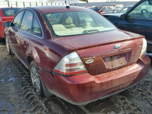 1FAHP24W58G171912 - 2008 FORD TAURUS SEL MAROON photo 3