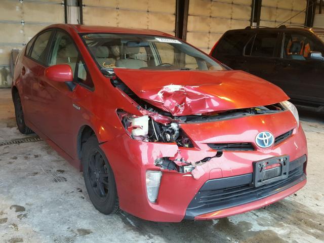 JTDKN3DU3C5439225 - 2012 TOYOTA PRIUS RED photo 1