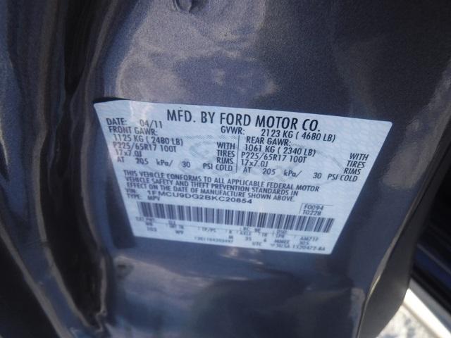 1FMCU9DG2BKC20854 - 2011 FORD ESCAPE XLT GRAY photo 10