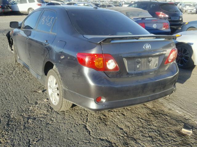 1NXBU4EE6AZ269859 - 2010 TOYOTA COROLLA BA GRAY photo 3