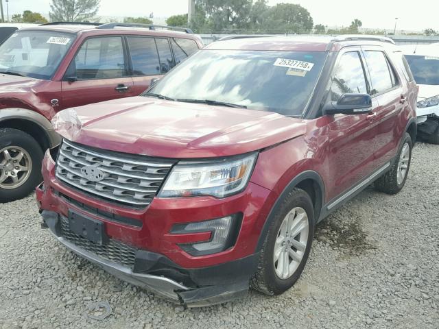 1FM5K7D84HGB30631 - 2017 FORD EXPLORER X RED photo 2