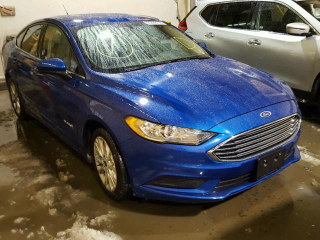 3FA6P0LU9HR382373 - 2017 FORD FUSION SE BLUE photo 1