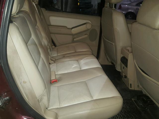 1FMEU53887UA24618 - 2007 FORD EXPLORER S MAROON photo 6