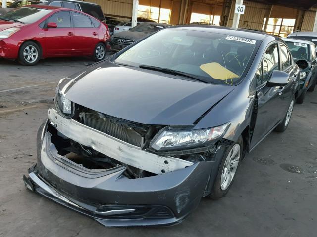 19XFB2F55DE247949 - 2013 HONDA CIVIC LX GRAY photo 2