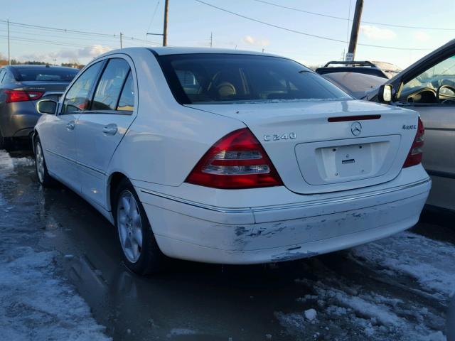 WDBRF81J24F513831 - 2004 MERCEDES-BENZ C 240 4MAT WHITE photo 3