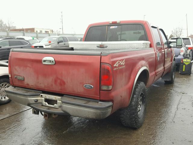 1FTNW21F91EB23349 - 2001 FORD F250 SUPER RED photo 4