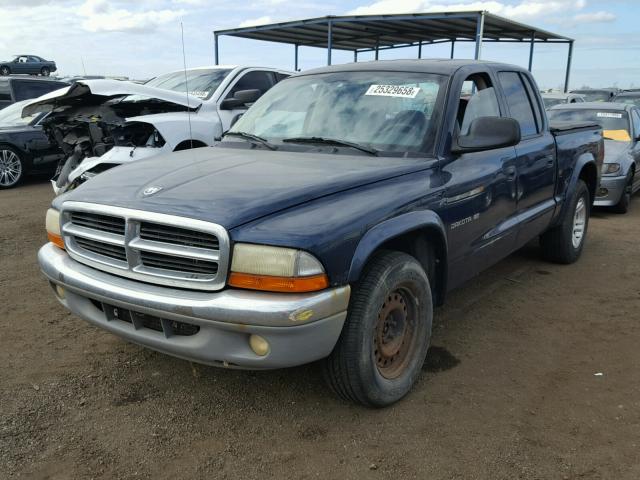 1B7HL48X42S551073 - 2002 DODGE DAKOTA QUA BLUE photo 2