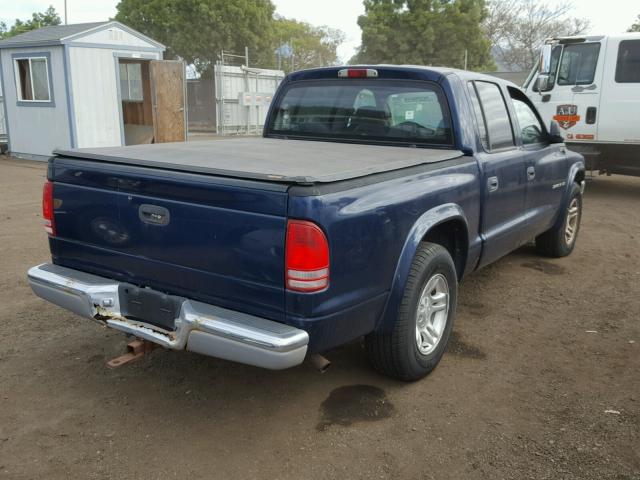 1B7HL48X42S551073 - 2002 DODGE DAKOTA QUA BLUE photo 4