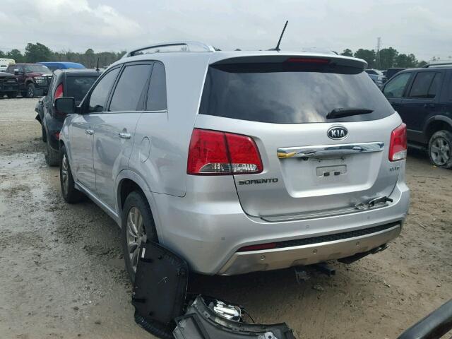 5XYKW4A29CG190197 - 2012 KIA SORENTO SX SILVER photo 3