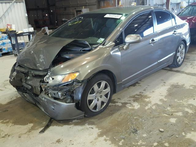 2HGFA16508H516402 - 2008 HONDA CIVIC LX GRAY photo 2