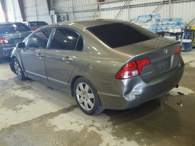 2HGFA16508H516402 - 2008 HONDA CIVIC LX GRAY photo 3