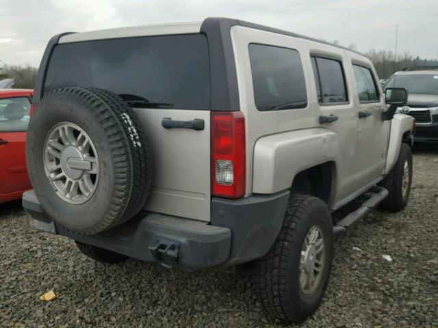 5GTDN13E778253661 - 2007 HUMMER H3 BEIGE photo 4