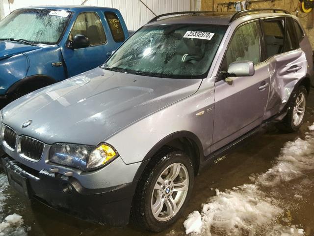 WBXPA93475WD17184 - 2005 BMW X3 3.0I SILVER photo 2